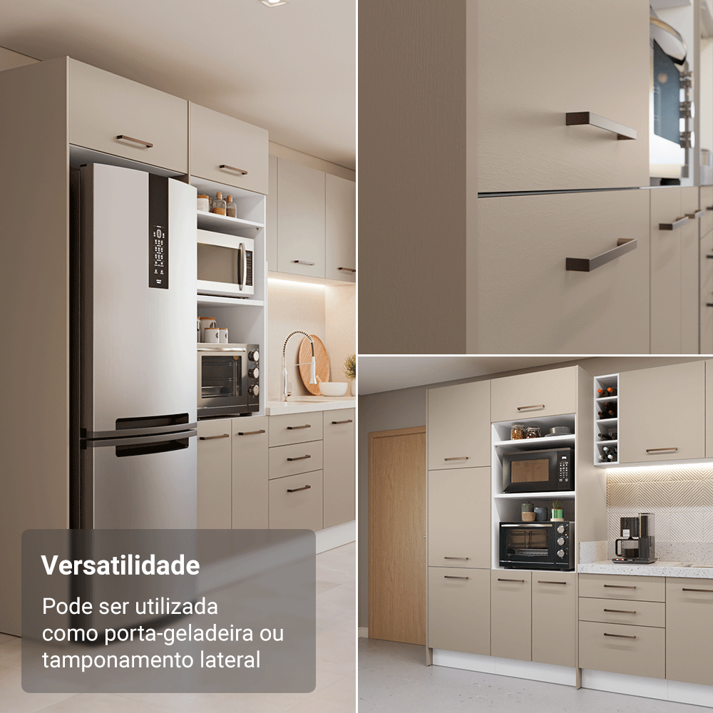 Painel Fechamento Lateral para Cozinha 225 x 60cm Crema Madesa