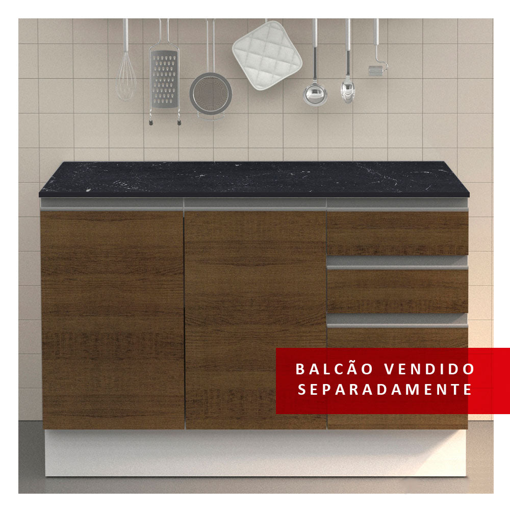 Tampo Madesa 100% MDF para Balcão de Pia 120 cm Nero Marquina