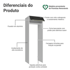 Porta-Geladeira 73 cm 1 Porta Basculante Branco/Preto Lux Madesa