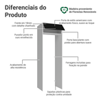 Porta-Geladeira 73 cm 1 Porta Basculante Branco/Preto Vik Madesa