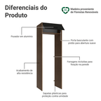 Porta-Geladeira 73 cm 1 Porta Basculante Rustic/Preto Agata Madesa