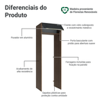 Porta-Geladeira 73 cm 1 Porta Basculante Rustic/Preto Lux Madesa