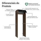 Porta-Geladeira 73 cm 1 Porta Basculante Rustic/Preto Vik Madesa