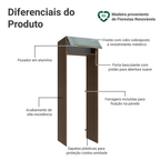 Porta-Geladeira 73 cm 1 Porta Basculante Rustic/Cinza Lux Madesa