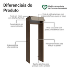 Porta-Geladeira 73 cm 1 Porta Basculante Rustic/Crema Vik Madesa