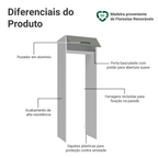Porta-Geladeira 73 cm 1 Porta Basculante Branco/Cinza Agata Madesa