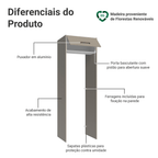 Porta-Geladeira 73 cm 1 Porta Basculante Crema/Branco/Crema Agata Madesa