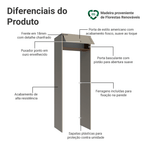 Porta-Geladeira 73 cm 1 Porta Basculante Crema/Rustic/Crema Vik Madesa