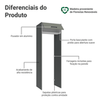 Porta-Geladeira 73 cm 1 Porta Basculante Cinza/Branco/Cinza Agata Madesa