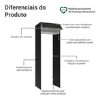 Porta-Geladeira 73 cm 1 Porta Basculante Preto/Branco/Preto Lux Madesa