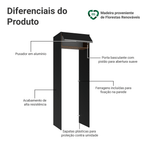 Porta-Geladeira 73 cm 1 Porta Basculante Preto/Rustic/Preto Glamy Madesa