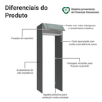 Porta-Geladeira 73 cm 1 Porta Basculante Cinza/Branco/Cinza Lux Madesa