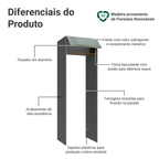 Porta-Geladeira 73 cm 1 Porta Basculante Cinza/Rustic/Cinza Lux Madesa