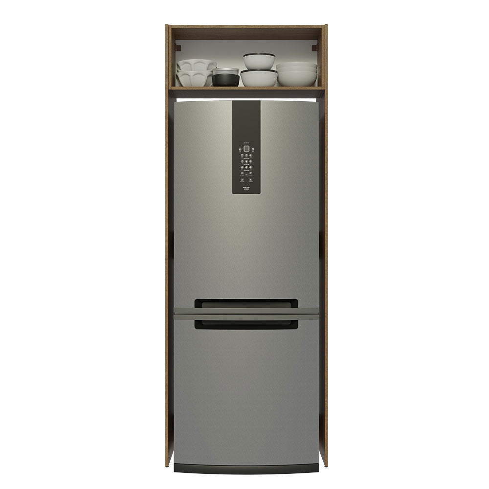 Porta-Geladeira Madesa Lux 1 Porta Basculante Rustic/Branco Veludo