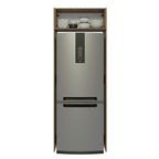 Porta-Geladeira Madesa Lux 1 Porta Basculante Rustic/Branco Veludo