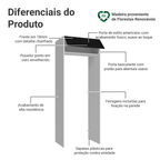 Porta-Geladeira 83 cm 1 Porta Basculante Branco/Preto Vik Madesa