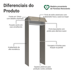 Porta-Geladeira 83 cm 1 Porta Basculante Crema/Branco/Crema Vik Madesa