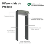 Porta-Geladeira 83 cm 1 Porta Basculante Cinza/Branco/Cinza Agata Madesa