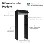 Porta-Geladeira 83 cm 1 Porta Basculante Preto/Branco/Preto Agata Madesa
