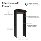 Porta-Geladeira 83 cm 1 Porta Basculante Preto/Rustic/Preto Agata Madesa