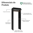 Porta-Geladeira 83 cm 1 Porta Basculante Preto/Rustic/Preto Glamy Madesa