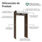 Porta-Geladeira 103 cm 1 Porta Basculante Rustic/Branco Vik Madesa