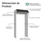 Porta-Geladeira 103 cm 1 Porta Basculante Branco/Preto Lux Madesa