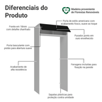 Porta-Geladeira 103 cm 1 Porta Basculante Branco/Preto Vik Madesa