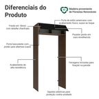 Porta-Geladeira 103 cm 1 Porta Basculante Rustic/Preto Vik Madesa