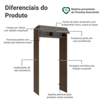 Porta-Geladeira 103 cm 1 Porta Basculante Rustic/Cinza Vik Madesa