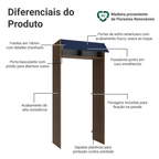 Porta-Geladeira 103 cm 1 Porta Basculante Rustic/Azul Vik Madesa