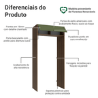 Porta-Geladeira 103 cm 1 Porta Basculante Rustic/Verde Vik Madesa
