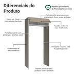 Porta-Geladeira 103 cm 1 Porta Basculante Crema/Branco/Crema Vik Madesa