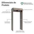 Porta-Geladeira 103 cm 1 Porta Basculante Crema/Rustic/Crema Agata Madesa