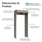 Porta-Geladeira 103 cm 1 Porta Basculante Crema/Rustic/Crema Vik Madesa