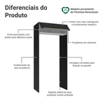 Porta-Geladeira 103 cm 1 Porta Basculante Preto/Branco/Preto Lux Madesa
