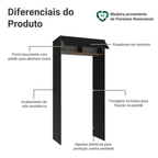 Porta-Geladeira 103 cm 1 Porta Basculante Preto/Rustic/Preto Agata Madesa