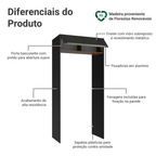 Porta-Geladeira 103 cm 1 Porta Basculante Preto/Rustic/Preto Lux Madesa