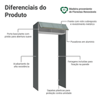 Porta-Geladeira 103 cm 1 Porta Basculante Cinza/Branco/Cinza Lux Madesa