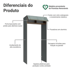 Porta-Geladeira 103 cm 1 Porta Basculante Cinza/Rustic/Cinza Lux Madesa