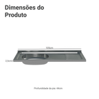 Pia de Aço Inoxidável 105 x 44 cm para Cozinhas Emilly e Gourmet Madesa