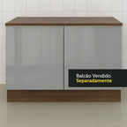 Tampo para Balcão de Pia de 120 x 60 cm para Cozinhas Madesa Glamy, Lux e Stella Rustic