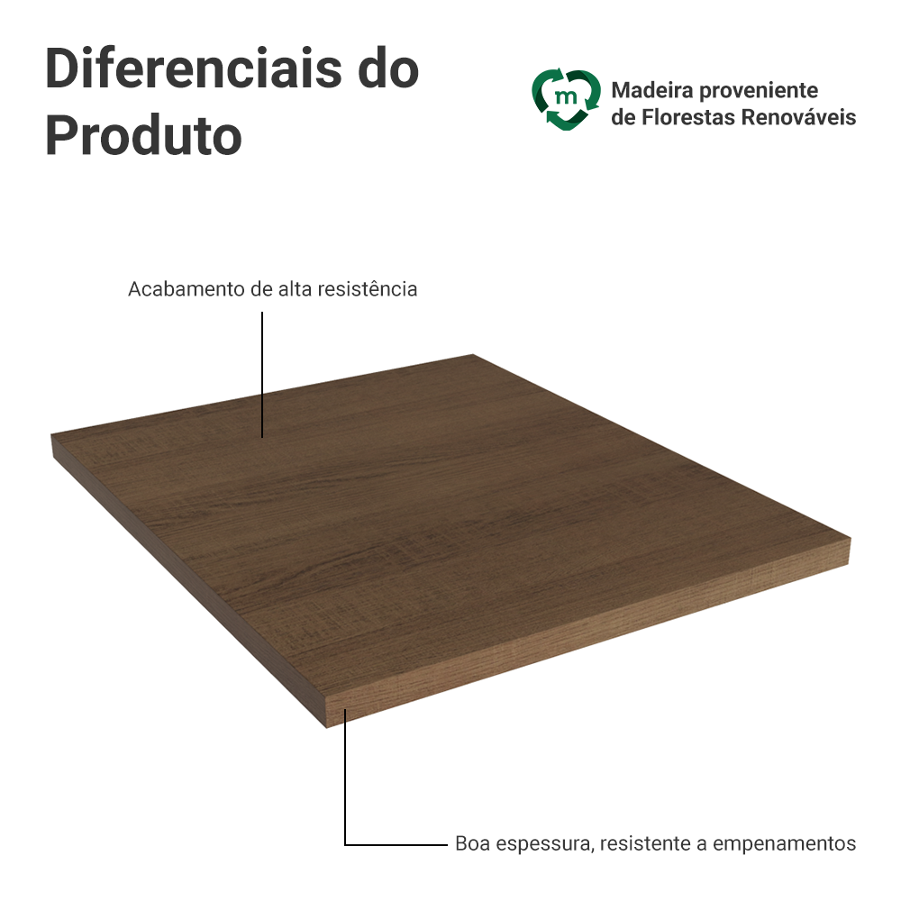 Tampo para Balcão 50x52cm para Cozinhas Agata, Glamy, Stella e Vik Rustic Madesa