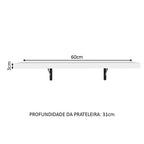 Kit 2 Prateleiras Suspensas para Cozinha Madesa 60 cm com Mão Francesa Branco