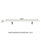 Kit 2 Prateleiras Suspensas para Cozinha Madesa 80 cm com Mão Francesa Branco