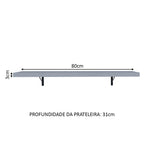Kit 2 Prateleiras Suspensas para Cozinha Madesa 80 cm com Mão Francesa Cinza