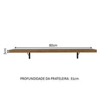 Kit 2 Prateleiras Suspensas para Cozinha Madesa 80 cm com Mão Francesa Rustic