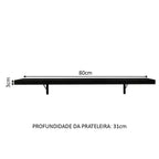 Kit 2 Prateleiras Suspensas para Cozinha Madesa 80 cm com Mão Francesa Preto