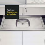 Pia de Apoio Tramontina New Raggi 40 em Aço Inox 120 x 52 cm
