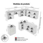 Armário de Cozinha Completa de Canto 399cm Branco Agata Madesa 02